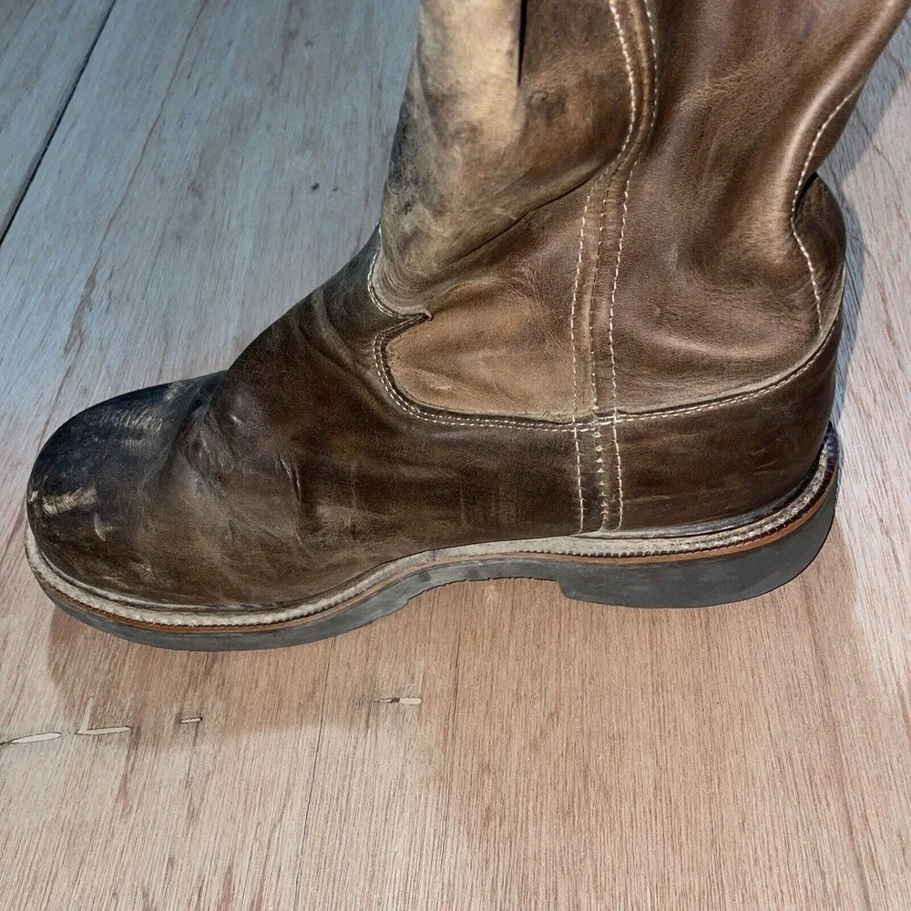 Justin Original 4491 Brown Leather J-Max Slip On‎ Men Work Boots SZ 10 EE